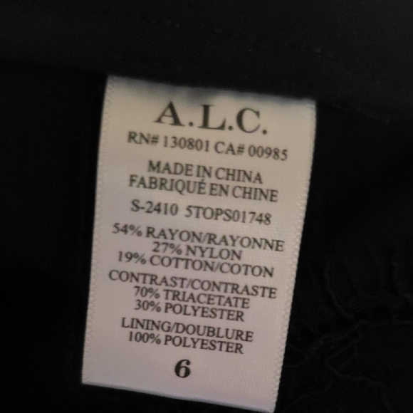 A.L.C. Eyelash Lace Gia Sleeveless Top In Black - Picture 6 of 7